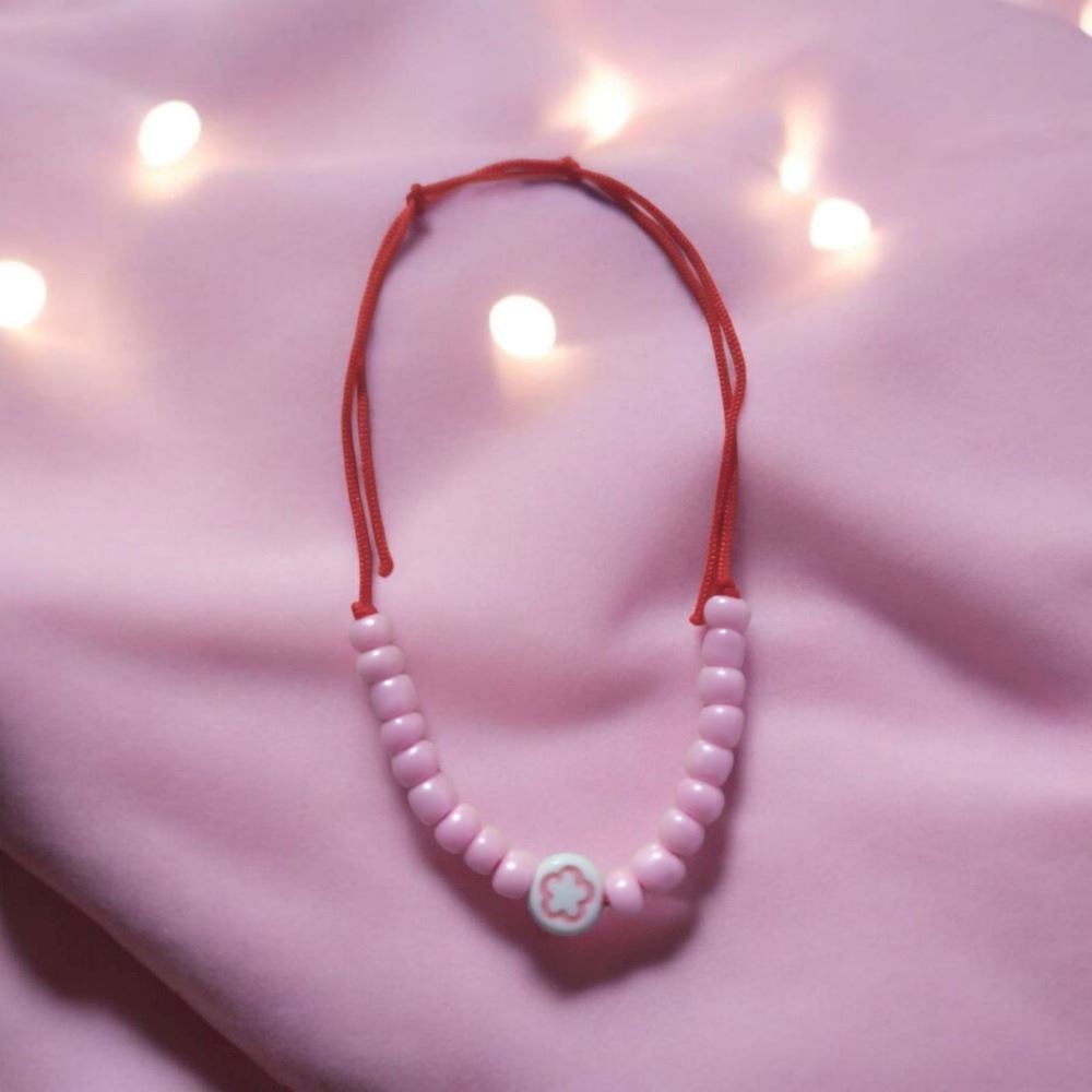 Ayarlanabilir Açık Pembe Çiçek Bileklik