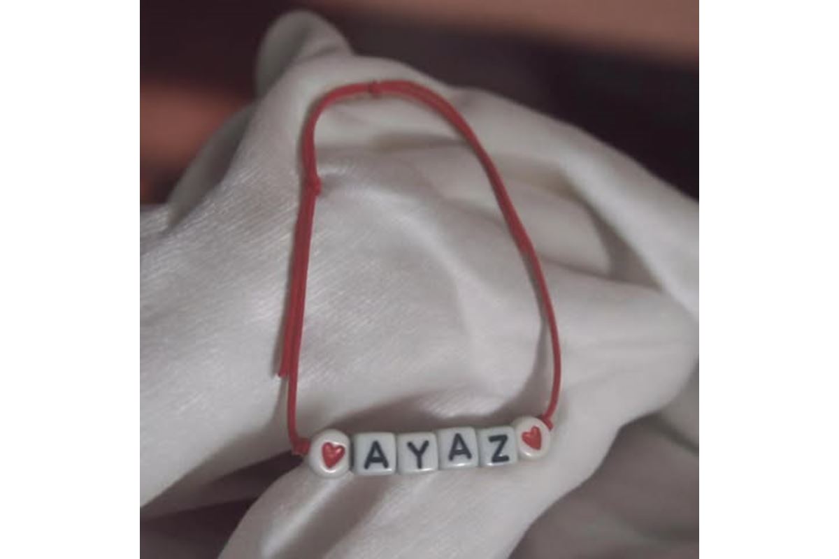 "Ayaz" İsimli Çift Kalp Sembollü Ayarlanabilir Bileklik