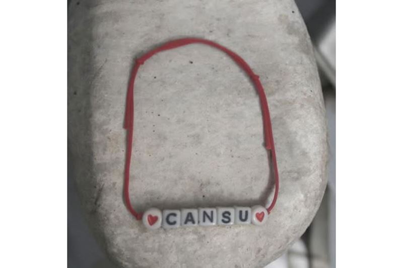 "Cansu" İsimli Çift Kalp Sembollü Ayarlanabilir Bileklik