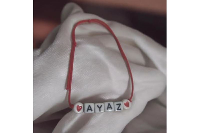 "Ayaz" İsimli Çift Kalp Sembollü Ayarlanabilir Bileklik