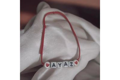 "Ayaz" İsimli Çift Kalp Sembollü Ayarlanabilir Bileklik